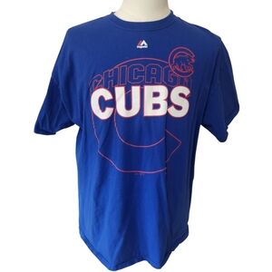Chicago Cubs Majestic Royal Blue Graphic T-Shirt XL